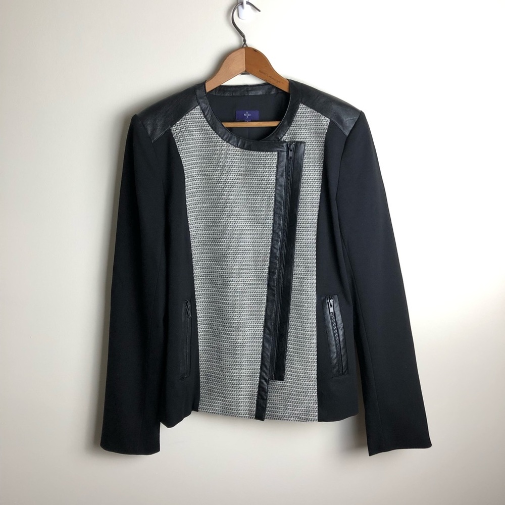 NYDJ Asymmetrical Faux Leather Jacket